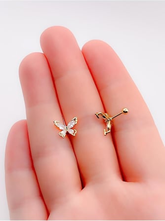 Damla Taşlı Kelebek Tragus Helix Piercing (1adet)