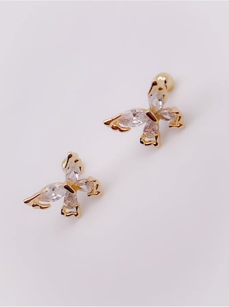 Damla Taşlı Kelebek Tragus Helix Piercing (1adet)