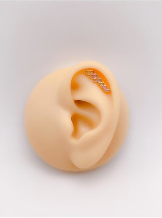 Renkli Dörtgen 6 Taşlı Kıkırdak Helix Piercing (1adet)