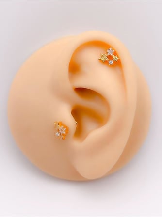 Taşlı Yıldız Kümesi Kıkırdak Helix Tragus Piercing(1adet)