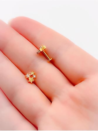 Taşlı Yıldız Kümesi Kıkırdak Helix Tragus Piercing(1adet)