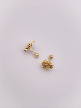 Taşlı Geniş Yaprak Figürlü Kıkırdak Helix Tragus Piercing(1adet)