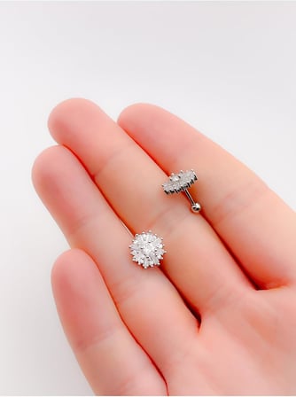 Taşlı Kar Tanesi Figürlü Kıkırdak Helix Tragus Piercing(1adet)