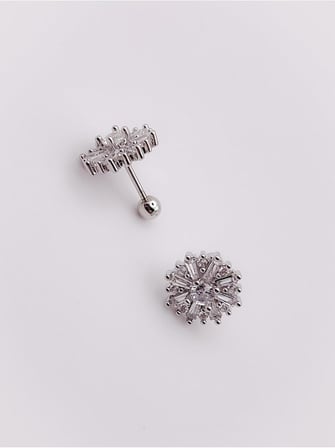 Taşlı Kar Tanesi Figürlü Kıkırdak Helix Tragus Piercing(1adet)