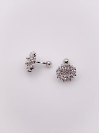 Taşlı Kar Tanesi Figürlü Kıkırdak Helix Tragus Piercing(1adet)