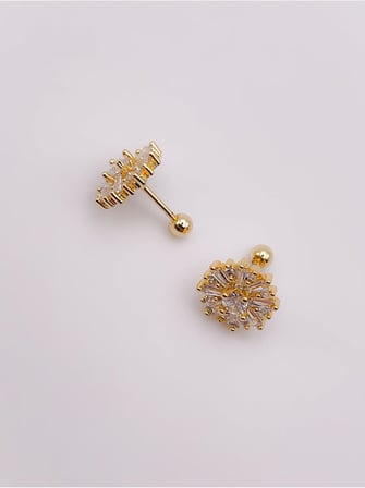 Taşlı Kar Tanesi Figürlü Kıkırdak Helix Tragus Piercing(1adet)