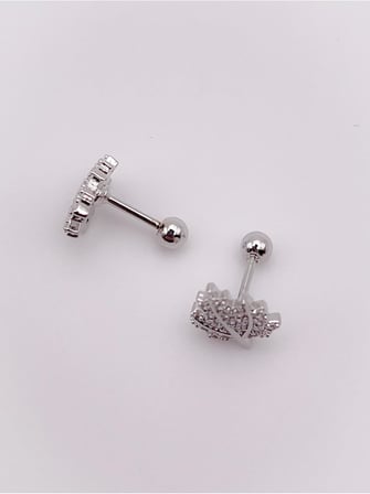 Taşlı Geniş Yaprak Figürlü Kıkırdak Helix Tragus Piercing(1adet)
