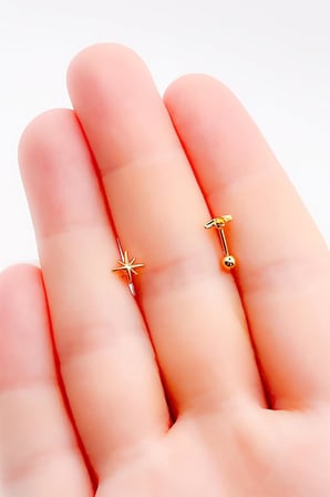 Mini Kuzey Yıldızı Tragus Helix Piercing (1adet)