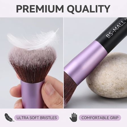 Makyaj Fırçaları Premium Sentetik Fondöten Pudra Kapatıcı Göz Farı 14 Adet Mor