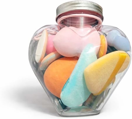 10 Adet Profesyonel Makyaj Süngeri Seti,Fondöten, Kapatıcı, Kontür ve Allık İçin Beauty Blender Süngerleri, Yumuşak, Ultra Emici, Lateks İçermeyen Kozmetik Sünger, Islak ve Kuru Kullanım (Kalp 1 Set)