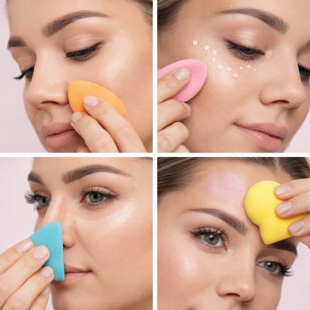 10 Adet Profesyonel Makyaj Süngeri Seti,Fondöten, Kapatıcı, Kontür ve Allık İçin Beauty Blender Süngerleri, Yumuşak, Ultra Emici, Lateks İçermeyen Kozmetik Sünger, Islak ve Kuru Kullanım (Kalp 1 Set)