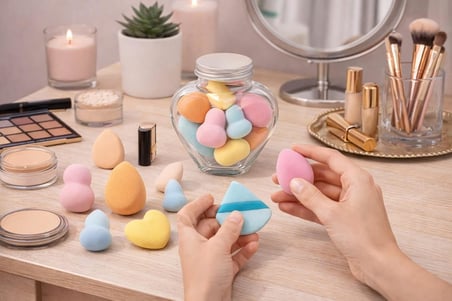 10 Adet Profesyonel Makyaj Süngeri Seti,Fondöten, Kapatıcı, Kontür ve Allık İçin Beauty Blender Süngerleri, Yumuşak, Ultra Emici, Lateks İçermeyen Kozmetik Sünger, Islak ve Kuru Kullanım (Kalp 1 Set)