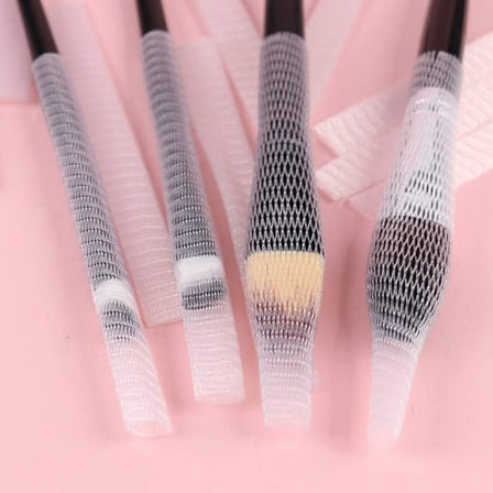 KK06YT1994 Far Allık Kontür Eyeliner Fırça Malzemeleri Ürünleri Koruyucu File Kapak Örgü Kılıf Set 20li, Renkli, Medium