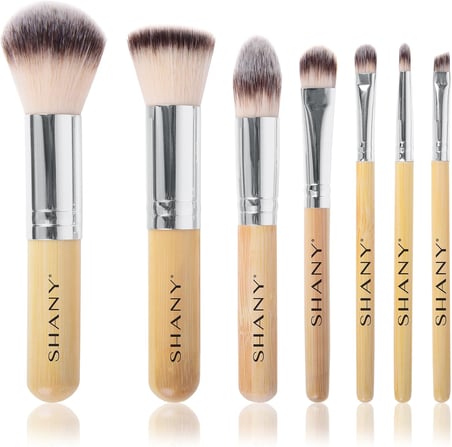 I love Bamboo - 7 parça Petite Pro Bambu fırça seti, taşıma çantalı