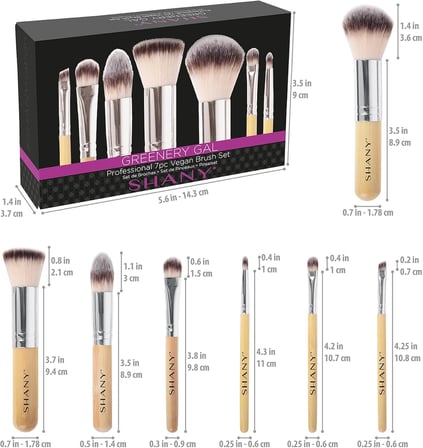 I love Bamboo - 7 parça Petite Pro Bambu fırça seti, taşıma çantalı