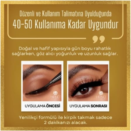 12 ADET Takma kirpik seti 6 farklı Çift - 2 Adet Mıknatıslı Likit Eyeliner Yapıştırıcı
