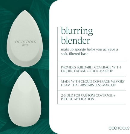 Blend + Blur Makyaj Fırçası ve Sünger Duo, Makyaj Blender Sünger ve Fondöten Fırçası, Sıvı ve Krem Makyaj, Bulut Cildi, Çevre Dostu, Lateks İçermez, Zulüm İçermez, & Vegan, 2 Adet