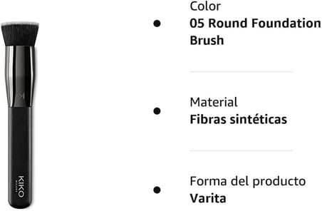 Face 05 Round Foundation Brush | Flat-Topped Brush With Synthetic Fibers For Applying Liquid Or Mousse Products