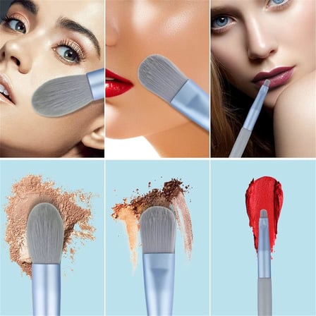 makyaj fırçaları, 8 PCS seyahat seti, mini taşınabilir yumuşak kıllı fırça kiti, PU çanta ile fondöten göz farı dudak uygulaması, profesyonel yüz ve göz makyajı için kadınlar ve kızlar