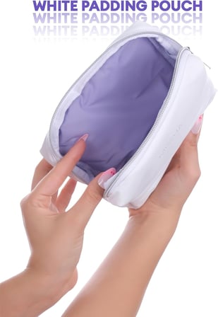 Orta Boy Dolgulu Beyaz Makyaj Çantası White Padding Pouch