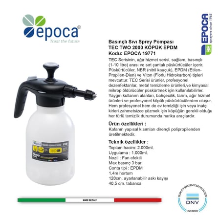 Epoca TEC TWO 2000 EPDM Köpük Pompası 2Lt. 