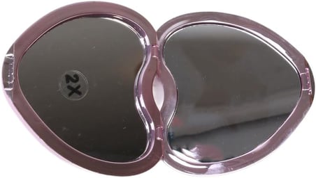 Parlak Kalpli Çanta Aynası 9 * 8 cm