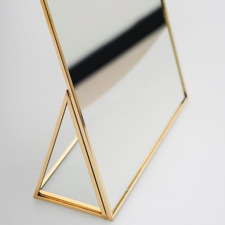 30x20cm Pirinç Gold Masaüstü Makyaj Aynası Dekoratif Yapımı