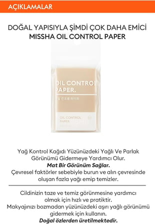 Yağ Kontrol Bandı Oil Control Paper (100 Adet)