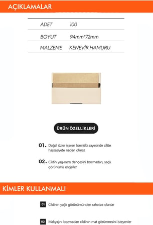 Yağ Kontrol Bandı Oil Control Paper (100 Adet)