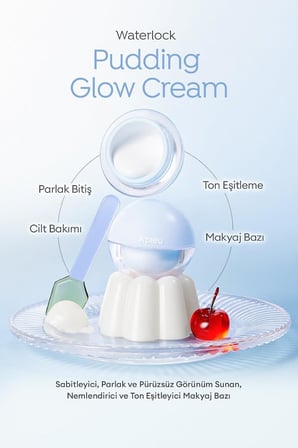 Nemli Görünüm Sunan Ton Eşitleyici Sabitleyici Makyaj Bazı Apıeu Waterlock Pudding Glow Cream Glow Cream