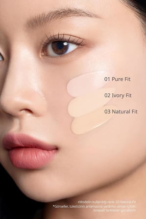 Yarı Mat Bitişli Filtre Etkili Cushion Mood Fit Cover Cushion SPF50+ PA++++(02 Ivory Fit)