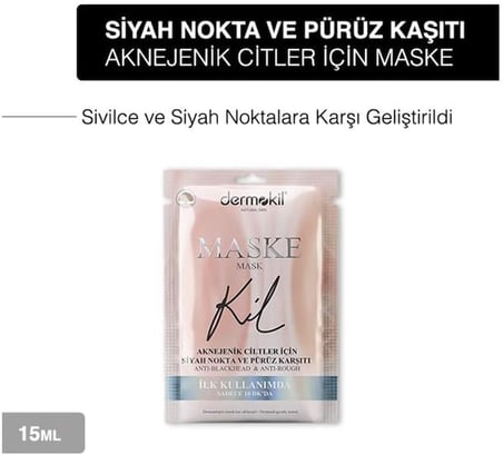 Dermokil Siyah Nokta ve Sivilcelere Karşı Yüz Maskesi 15 ml