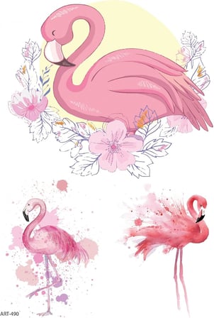 Flamingo -4 Geçici Dövme,Geçici Tattoo,Vücut Dövme,Kol Bilek Dövme,Boyun Dövme,Sırt Dövme