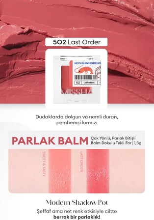 Parlak Balm Dokulu Tekli Göz Farı Modern Pot (502 Last Order) 502 Last Order