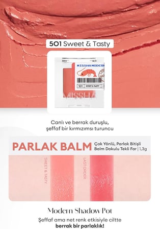 Parlak Balm Dokulu Tekli Göz Farı Modern Pot (501 Sweet&Tasty) 501 Sweet&Tasty