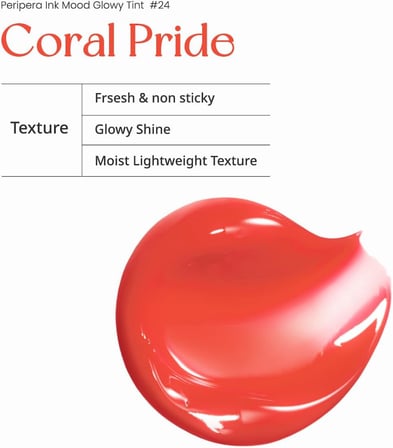 Kalıcı, Pigmentli, Parlak Bitişli Tint Ink Mood Glowy Tint 24 Coral Pride (Soda Cafe)