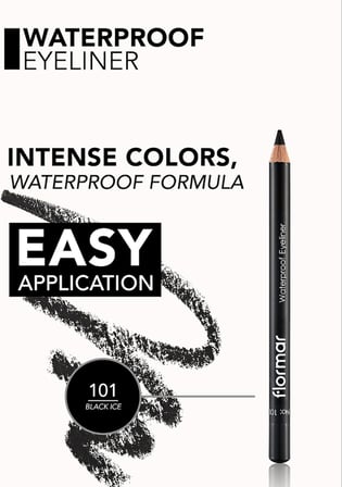 Mat Bitişli Suya Dayanıklı Göz Kalemi (SİYAH) - Waterproof Eyeliner - 101 Black Ice - 8690604109012
