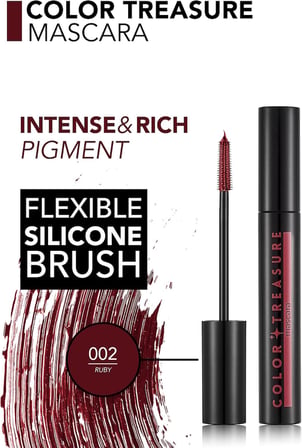 Color Treasure Hacim Veren & Yüksek Pigmentli Renkli Maskara (002 Ruby) 8682536100359