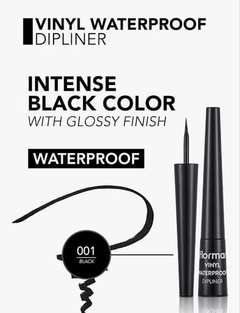 Suya Dayanıklı Parlak Dipliner (SİYAH) - Waterproof Dipliner - 001 Black - 8690604536498