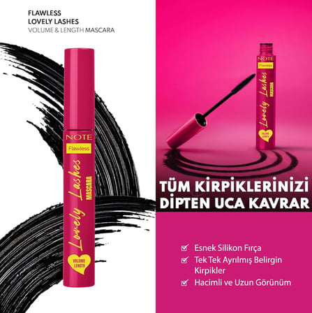 Cosmetics Flawless Lovely Hacim ve Uzatma Etkili Maskara - Siyah