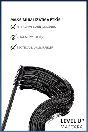 Level Up Ekstra Hacim Veren Maskara - Siyah