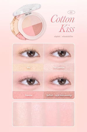 Işıltılı, Yumuşak Yapılı, Dökülme Yapmayan 4lü Far Paleti Multi Quad Shadow (01 Cotton Kiss)