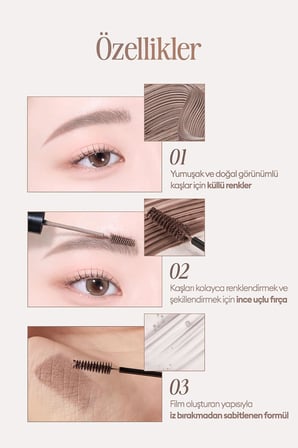 Ultra İnce Fırçalı, Yoğun Pigmentli Kaş Maskarası Kill Brow Slim Ash Browcara (01 Ash Pink)