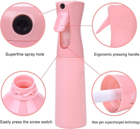 Saç Spreyi Şişesi, 300ml Yüksek Basınçlı İnce Sis Püskürtme, Profesyonel Saç Bakımı ve Bitki Sulama İçin Doldurulabilir Plastik Sprey Şişesi, Seyahat Dostu Tasarım