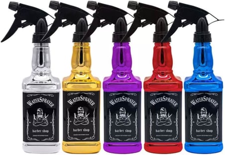 500 ml Profesyonel Kuaför Suluğu | Yüksek Kaliteli Valf Sistemi ile İthal Su Püskürtme Şişesi | Berber ve Kuaför Kullanımı İçin Dayanıklı Sprey Saç Nemlendirme Şişesi (Metalik Gri)