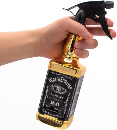 500 ml Profesyonel Kuaför Suluğu | Yüksek Kaliteli Valf Sistemi ile İthal Su Püskürtme Şişesi | Berber ve Kuaför Kullanımı İçin Dayanıklı Sprey Saç Nemlendirme Şişesi (Metalik Gri)