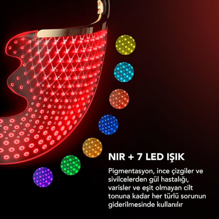 202 Gelişmiş 8 Renkli LED Yüz Maskesi + Glass Skin Yüz Maskesi Seti – Işıldayan Bir Cilt İçin Nemlendirici ve Aydınlatıcı Cilt Bakımı – Rahatlatıcı ve Dengeleyici Yüz Maskeleri