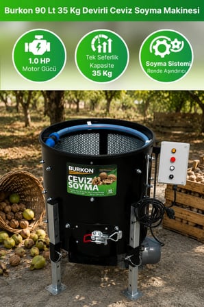 Burkon 90 Lt 35 Kg Devir Ayarlı Ceviz Soyma Makinesi