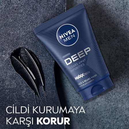 MEN Erkek Yüz ve Sakal Temizleme Jeli Deep Dimension 100 ml,Nemlendirici,Yağ Arındırıcı,Aktif Karbon,Gün Boyu Ferahlık