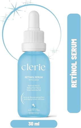 Retinol & Bakuchiol Serum – Yaşlanma ve Leke Karşıtı Gece Bakımı –%0.3 Retinol,%2.5 Bakuchiol, Argireline, C Vitamini ve Seramid İçeren Onarıcı Kompleks